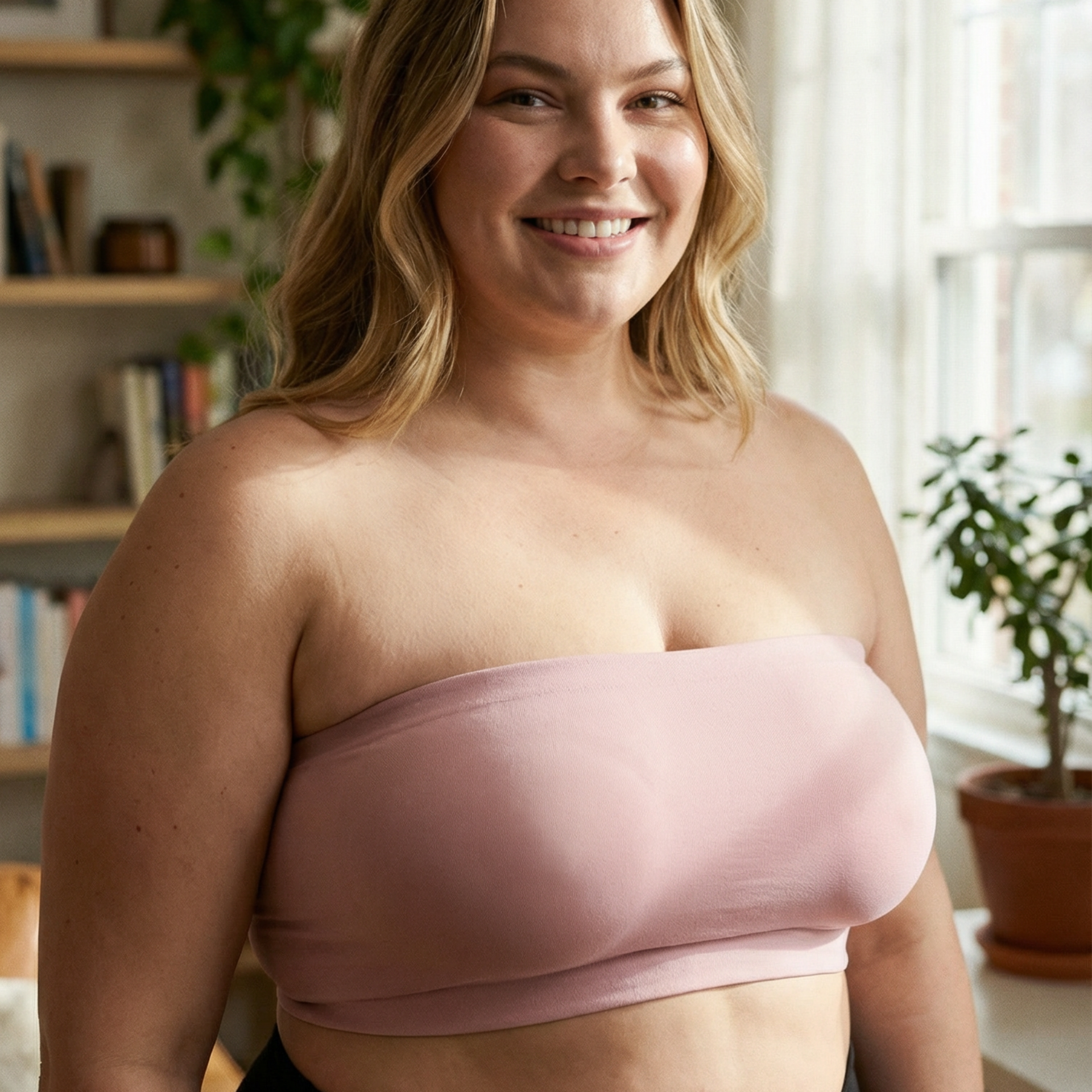 טופ סטרפלס מייגן - ורוד