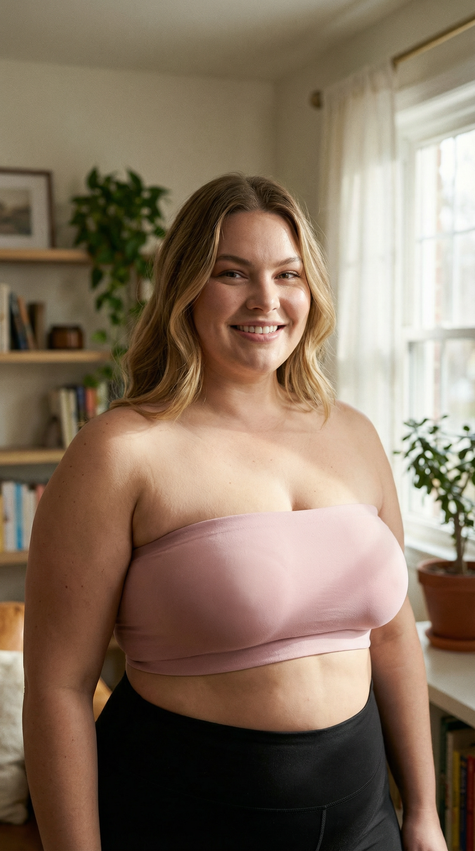 טופ סטרפלס מייגן - ורוד